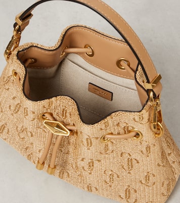 Bon Bon Small raffia bucket bag | Jimmy Choo