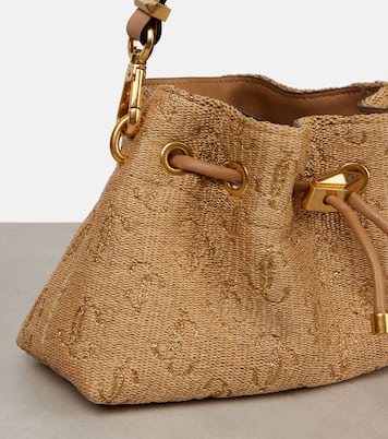 Bon Bon Small raffia bucket bag | Jimmy Choo