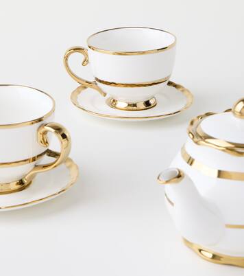 Set Golden Fins aus zwei Teetassen und Untertassen by Jan Wolleswinkel | Polspotten