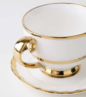 Set Golden Fins aus zwei Teetassen und Untertassen by Jan Wolleswinkel | Polspotten