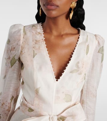 فستان قصير من الكتّان والحرير Balance | Zimmermann