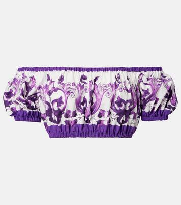 Majolica cotton crop top | Dolce&Gabbana