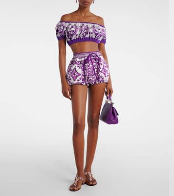 Majolica cotton crop top | Dolce&Gabbana