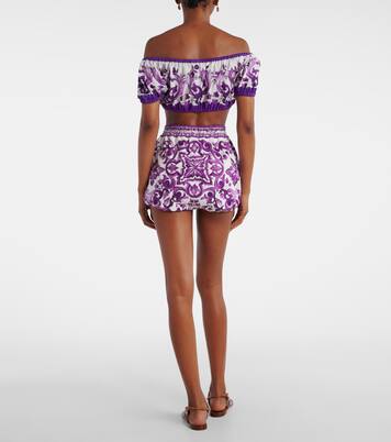 Majolica cotton crop top | Dolce&Gabbana