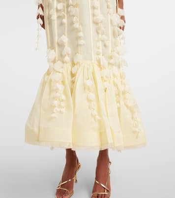 Vestido de fiesta Dawning de lino y seda | Zimmermann