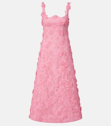 Robe midi Odette en dentelle à fleurs | Leo Lin