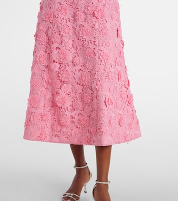 Robe midi Odette en dentelle à fleurs | Leo Lin