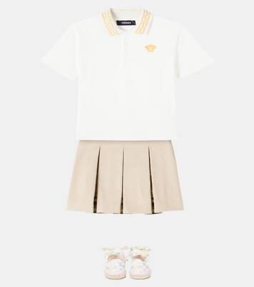 Barocco cotton gabardine skirt | Versace Kids