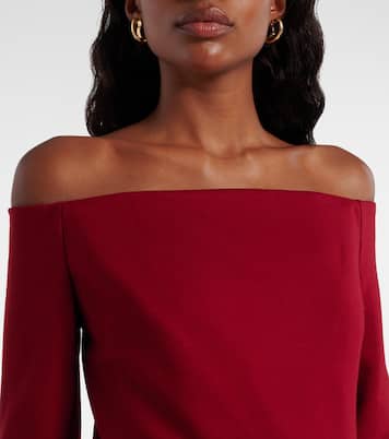 Belted off-shoulder jersey gown | Elie Saab