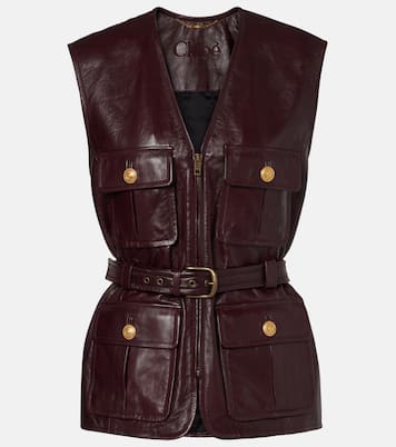 Belted leather vest | Chloé