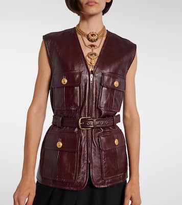 Belted leather vest | Chloé