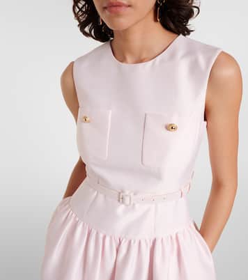 Belted taffeta midi dress | Self-Portrait