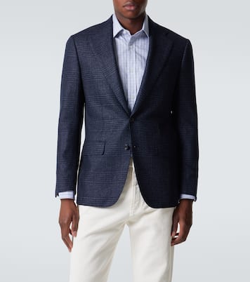 Blazer en laine et soie à carreaux | Thom Sweeney