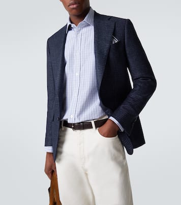 Blazer en laine et soie à carreaux | Thom Sweeney