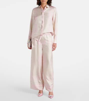 Crystal Hoop 105 satin slingback pumps | Aquazzura