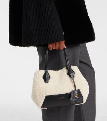 Diamond Small shearling tote bag | Jimmy Choo