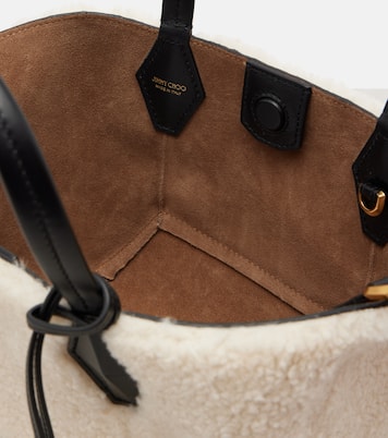Diamond Small shearling tote bag | Jimmy Choo