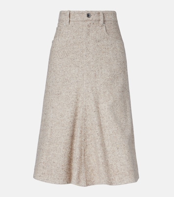 Monili 울 실크 블렌드 미디 스커트 | Brunello Cucinelli