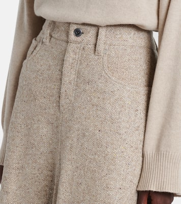 Monili 울 실크 블렌드 미디 스커트 | Brunello Cucinelli