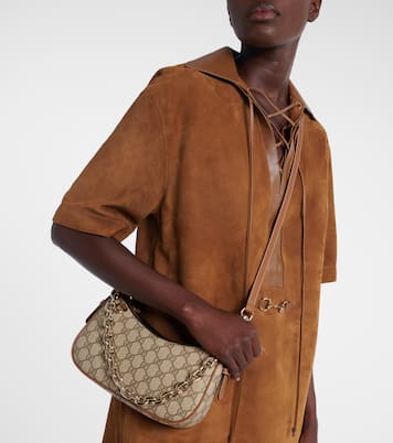 GG Emblem Small canvas shoulder bag | Gucci