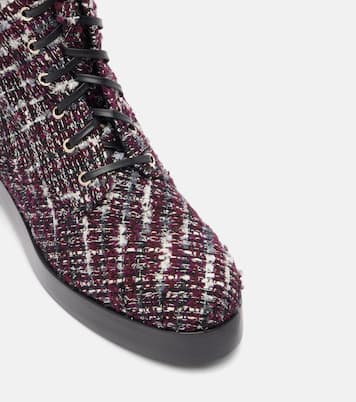 Anfibi Ben 20 in tweed con pelle | Aquazzura