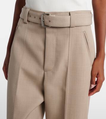 Pantalon droit à taille haute en laine | Bottega Veneta