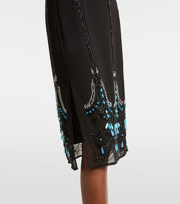 Bestickter Midirock aus Jersey | Xu Zhi