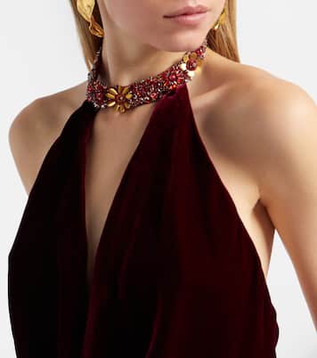 Verzierte Robe aus Samt | Costarellos