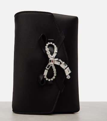 Soft Bow Mini embellished satin clutch | Jimmy Choo