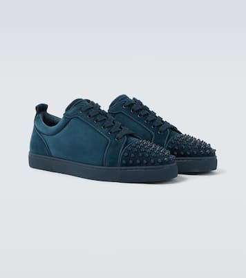 Louis Junior Spikes embellished suede sneakers | Christian Louboutin