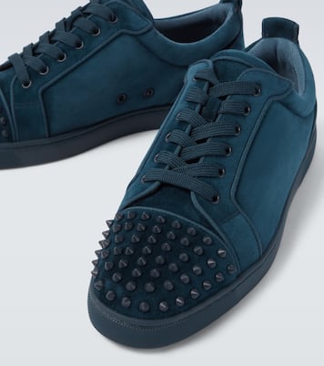 Louis Junior Spikes embellished suede sneakers | Christian Louboutin