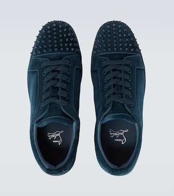 Louis Junior Spikes embellished suede sneakers | Christian Louboutin