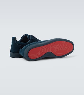 Louis Junior Spikes embellished suede sneakers | Christian Louboutin
