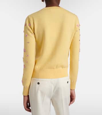 Cardigan Crystal Cluster aus Schurwolle | Oscar de la Renta