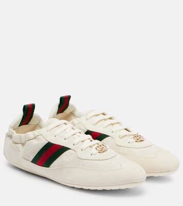 Gucci Shift suede-trimmed canvas sneakers | Gucci