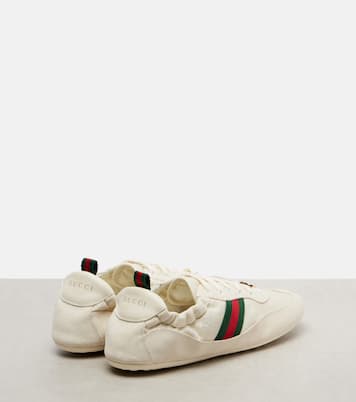 Gucci Shift suede-trimmed canvas sneakers | Gucci