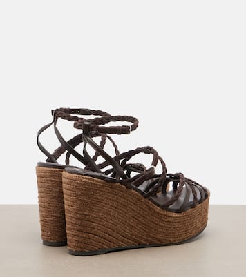 إسبادريل ويدج من الجلد المضفر Nyra | Jimmy Choo