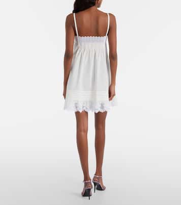 Slipdress aus Baumwolle mit Spitze | Saint Laurent