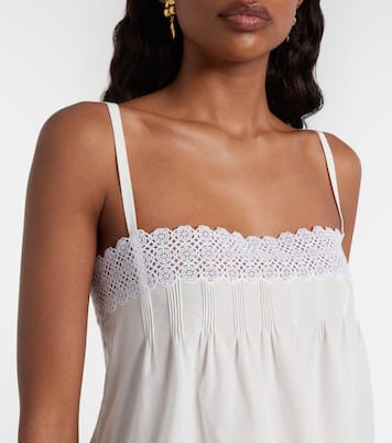 Slipdress aus Baumwolle mit Spitze | Saint Laurent