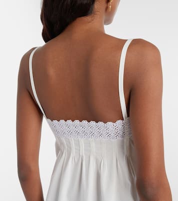 Slipdress aus Baumwolle mit Spitze | Saint Laurent