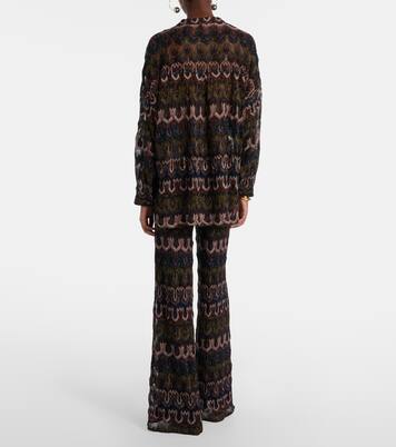 Intarsia lamé flared pants | Missoni