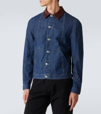 Chaqueta de denim con piel | Brunello Cucinelli