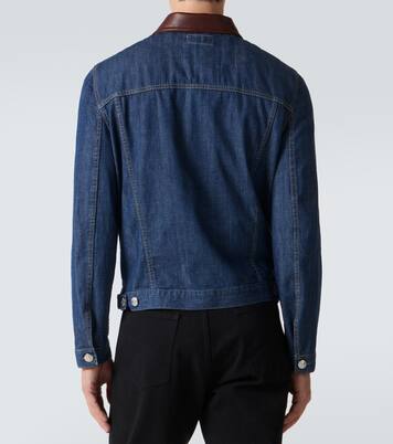 Chaqueta de denim con piel | Brunello Cucinelli