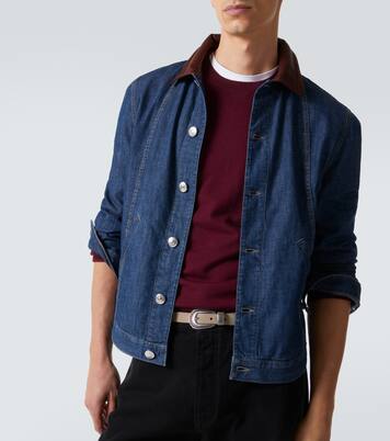 Chaqueta de denim con piel | Brunello Cucinelli