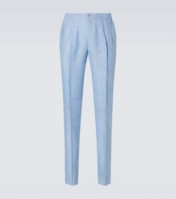 Linen slim pants | Rubinacci