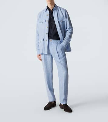 Linen slim pants | Rubinacci