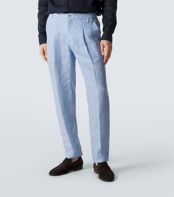 Linen slim pants | Rubinacci