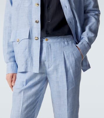 Linen slim pants | Rubinacci
