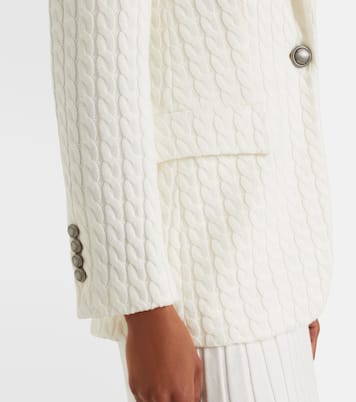 绞花针织棉质西装式外套 | Brunello Cucinelli