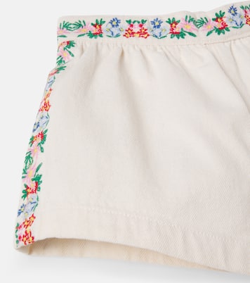 Malva embroidered floral denim shorts | The New Society
